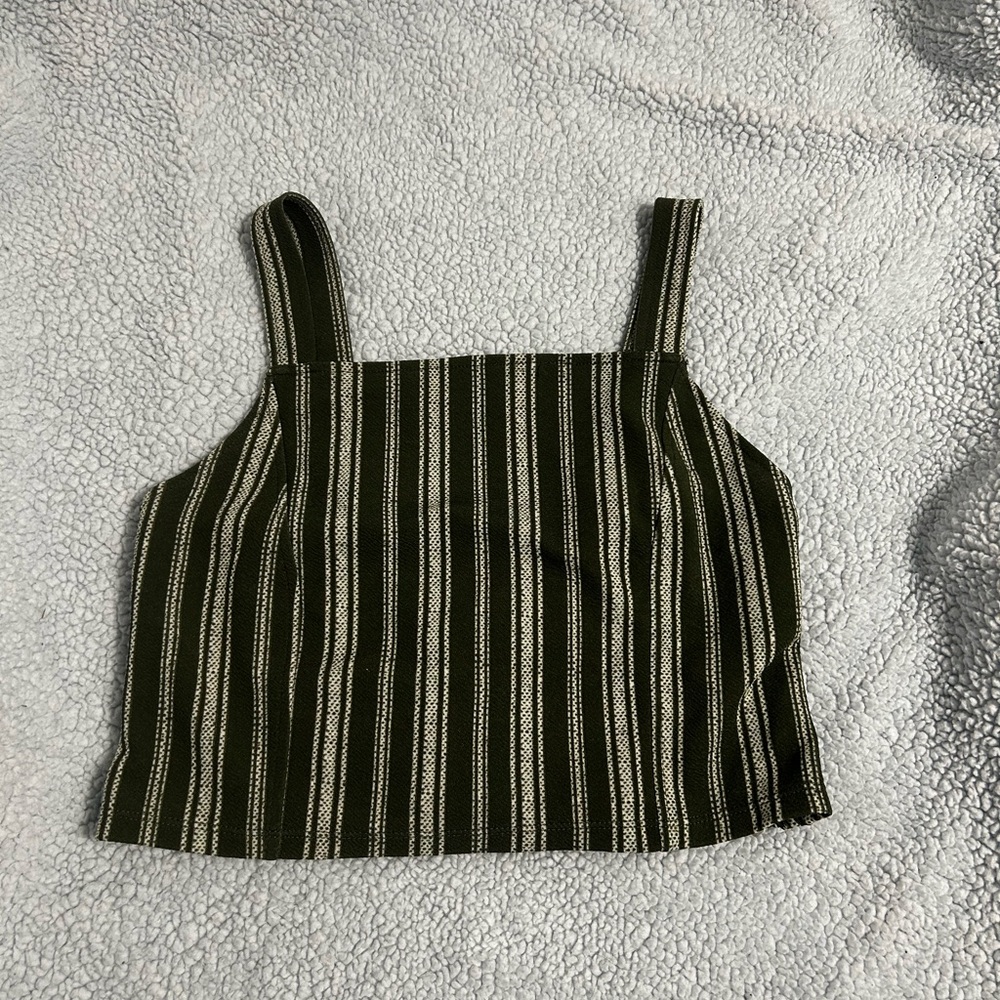 Striped Green and White Women's Top